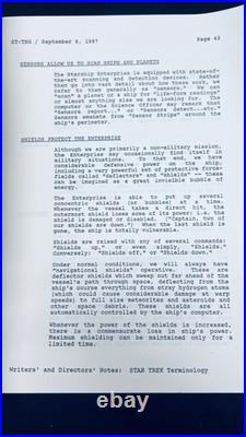 Star Trek TNG Writers / Directors Guide (1987) Gene Roddenberry Original