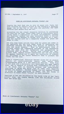 Star Trek TNG Writers / Directors Guide (1987) Gene Roddenberry Original