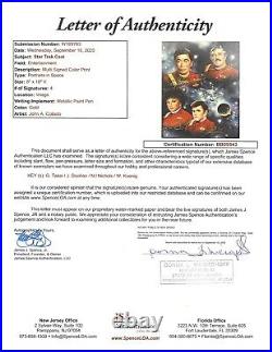 Star Trek TOS Cast Autographed By 4 Beautiful & Rare Hand Signed JSA COA Nice