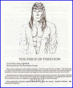 Star Trek TOS Fanzine The Price of Freedom SLASH Kirk/Spock Novel 1986