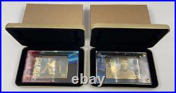 Star Trek TOS Lot of Two 24K Gold Collectible Cards with Captian Kirk & Mr Spock