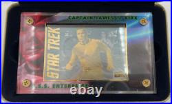 Star Trek TOS Lot of Two 24K Gold Collectible Cards with Captian Kirk & Mr Spock