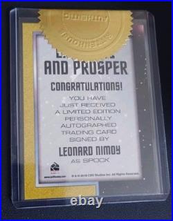 Star Trek TOS Original Leonard Nimoy Spock LLAP Autograph card