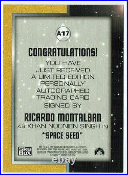 Star Trek TOS Original Series Season 1 Autograph A17 Ricardo Montalban Khan Sing