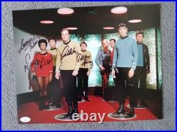 Star Trek TOS Signed Shatner Koenig Takai Nichols 11 x 17 JSA COA