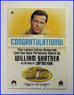 Star Trek The Complete Animated Adventures Autograph A1 William Shatner Auto