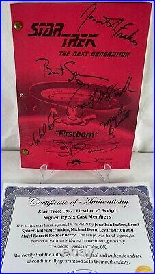 Star Trek The Next Generation Firstborn Script HAND SIGNED by SIX Cast withCOA