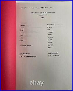 Star Trek The Next Generation Firstborn Script HAND SIGNED by SIX Cast withCOA