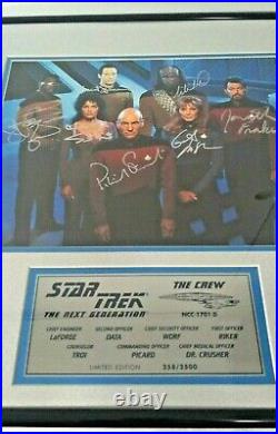 Star Trek The Next Generation TNG Cast Hand Signed Photo 258/2500 COA NEW