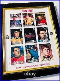 Star Trek The Original Series Commemorative Stamps Set Framed 1995 RARE