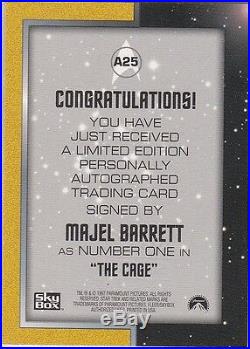 Star Trek The Original Series Season 1 A25 Majel Barrett Number One Autograph