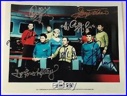 Star Trek ToS FULL-CAST Signed Shatner, Nimoy, Kelley, Doohan +3 8x10 withCoA