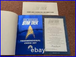 Star Trek Tridimensional Chess Set Franklin Mint Original Box Certificate
