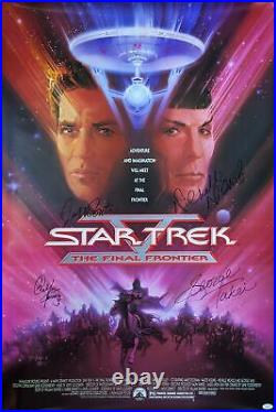 Star Trek V 27x40 Poster Signed Autographed Shatner Takei Nichols Koenig JSA COA