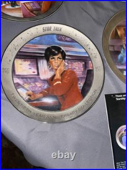 Star Trek VERY RARE Platinum Rim Plates- Complete Set #0159 Ernst WithCOAs