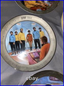 Star Trek VERY RARE Platinum Rim Plates- Complete Set #0159 Ernst WithCOAs