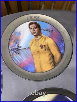 Star Trek VERY RARE Platinum Rim Plates- Complete Set #0159 Ernst WithCOAs