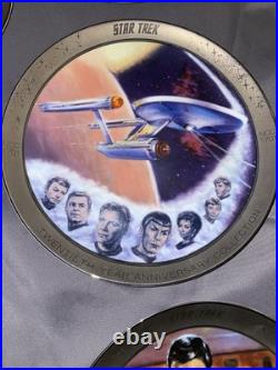 Star Trek VERY RARE Platinum Rim Plates- Complete Set #0159 Ernst WithCOAs
