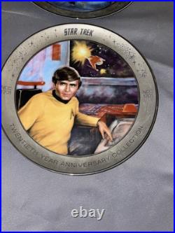Star Trek VERY RARE Platinum Rim Plates- Complete Set #0159 Ernst WithCOAs