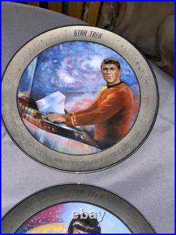 Star Trek VERY RARE Platinum Rim Plates- Complete Set #0159 Ernst WithCOAs