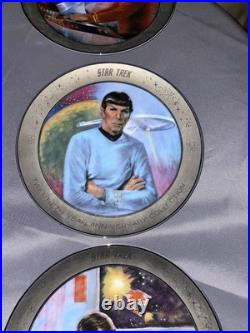 Star Trek VERY RARE Platinum Rim Plates- Complete Set #0159 Ernst WithCOAs
