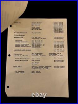 Star Trek VI 1991 Paramount Crew List Leonard Nimoy Greg Jein Film Rare Script Star Trek VI 1991 Paramount Crew List Leonard Nimoy Greg Jein Film Rare Script