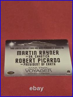 Star Trek Voyager A&i Martin Rayner Robert Picardo Printing Plate Autograph Card