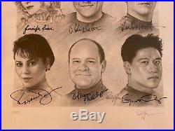 Star Trek Voyager Cast Bleistiftzeichnung Lithographie Original Autogramm