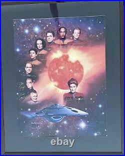 Star Trek Voyager Cast limitierte Lithographie Original Autogramm signiert