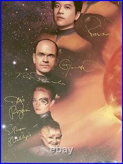 Star Trek Voyager Cast limitierte Lithographie Original Autogramm signiert