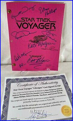 Star Trek Voyager Lifesigns Script HAND-SIGNED by the ENTIRE MAIN CAST withCOA