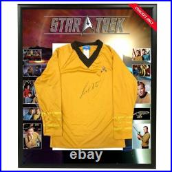 Star Trek William Shatner Hand Signed Framed Captain James T. Kirk Uniform Shirt