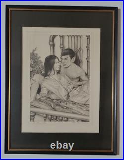 The Brass Bed by Alice L Jones. Star Trek Fanzine Original Pencil Art. 1978