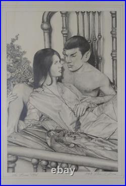 The Brass Bed by Alice L Jones. Star Trek Fanzine Original Pencil Art. 1978