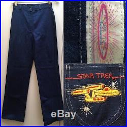 True Vtg 70s Jeans STAR TREK High Waist Denim The Motion Picture Enterprise