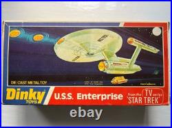 USS ENTERPRISE DINKY STAR TREK 1976 with shuttle, photons and original box