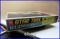 VINTAGE AURORA STAR TREK 70`s KLINGON BATTLE CRUISER UNBUILT ORIGINAL MODEL KIT