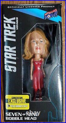 Very Rare 2014 SDCC Seven of Nine in Red Dress Bobblehead Comic Con Exclusive
