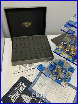 Very Rare Boxed Original Franklin Mint Star Trek 3D Tri-dimentional Chess Set
