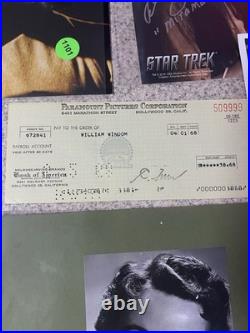 Very Rare Star Trek WilliamWindom Signed Canceled Check/Many More Signatures COA