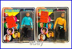 Vintage 1974 Star Trek Mego Spock & Capt. Kirk 8 Action Figure USA RARE SEALED