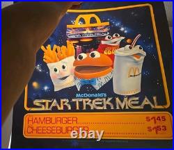 Vintage 1979 McDonald's translite sign Star trek Meal 21.75