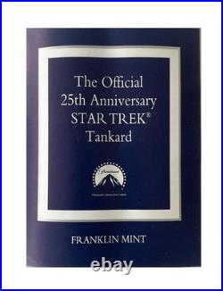 Vintage 1991 Franklin Mint The Official Star Trek TOS 25th Anni Pewter Tankard