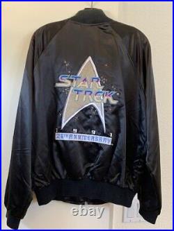 Vintage 1991 Star Trek 25th Anniversary Satin Bomber Jacket Large-GREAT COLORS