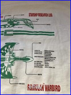 Vintage 1992 Star Trek Romulan Warbird Next Generation Schematics T-Shirt, Sz L