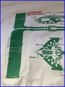 Vintage 1992 Star Trek Romulan Warbird Next Generation Schematics T-Shirt, Sz L