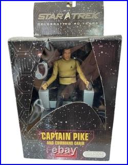 Vintage 2006 Star Trek TOS 40th Anni Captain Pike In Command Chair Action Figure
