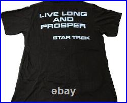 Vintage 90s STAR TREK SPOCK VULCAN SALUTE LIVE LONG AND PROSPER BLACK t-shirt XL