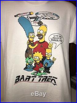 Vintage Bart Trek T Shirt Bart Simpson Star Trek Bootleg Single Stitch 50/50 L