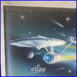 Vintage Claus Andersen Original Sci Fi Painting Star Trek Star Ship Signed 1993